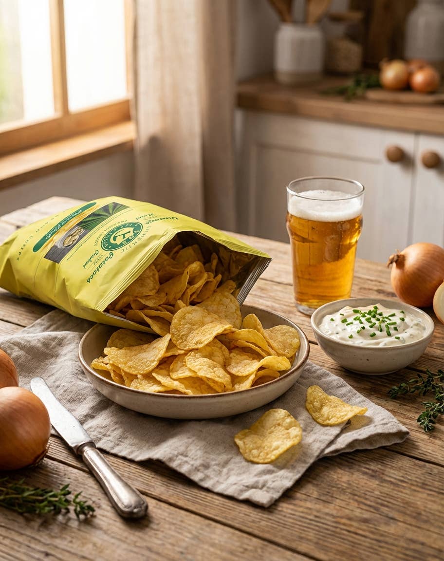 Vintage Potato Chips with Onion Cream