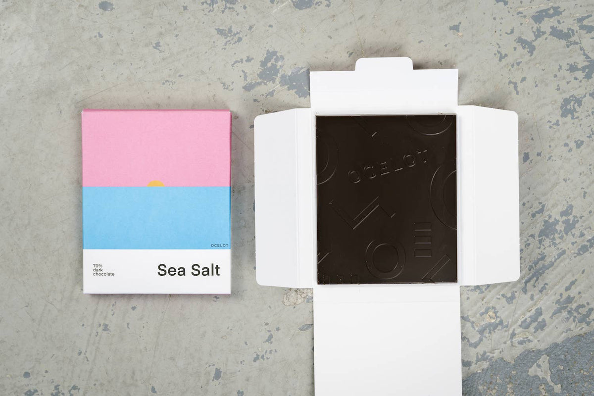 Sea Salt - award winning Organic 70% Dark Chocolate bar, 70g