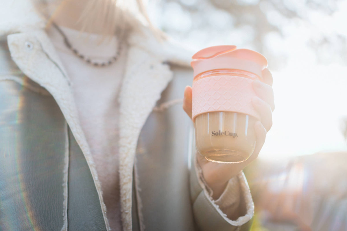 SoleCup Glass Travel Mug - 12oz/340ml - With Tea Infuser
