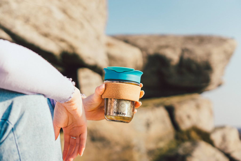 SoleCup Glass Travel Mug - 12oz with Tea Infuser
