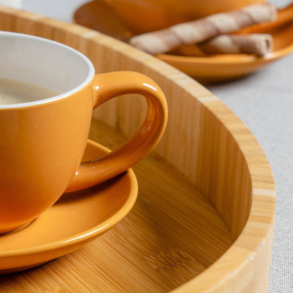 Argon Tableware Coloured Saucer for Cappuccino Cup - Yellow