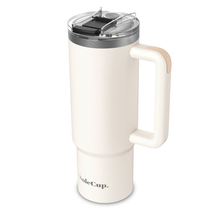 SoleCup XL - 30oz Travel Mug with Handle, Lid and Two Straws