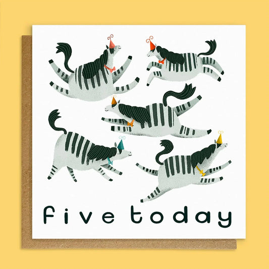 Five Today Zebra Card