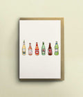 Beer Bottles Greetings Card