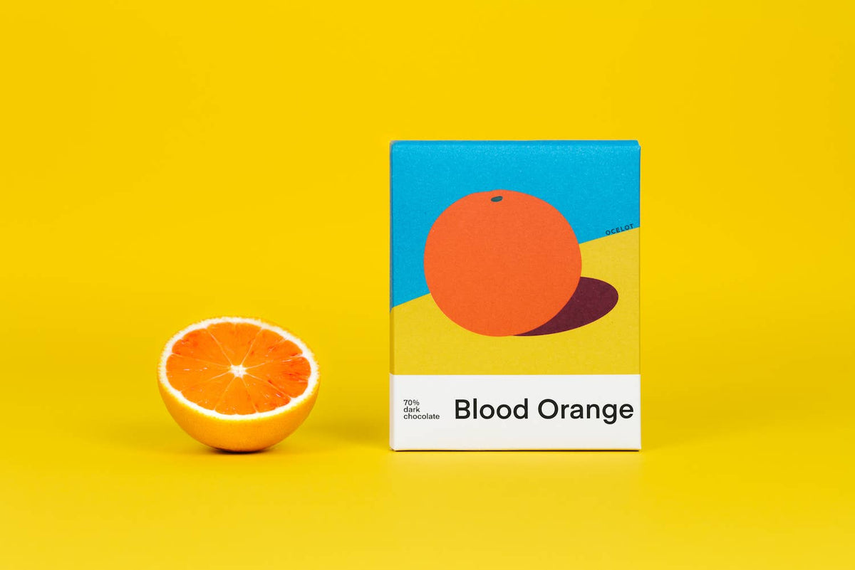 Blood Orange - award winning Organic 70% dark choc bar, 70g