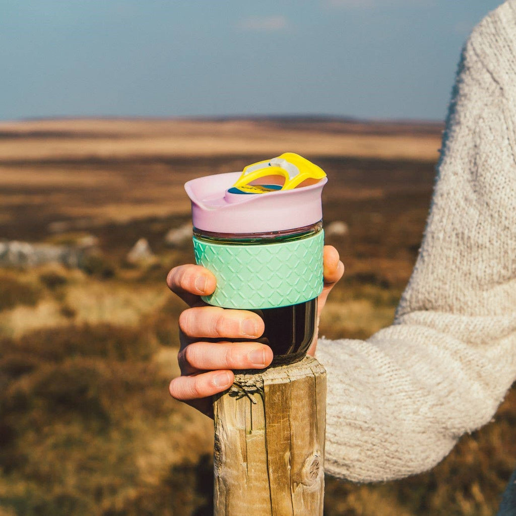 SoleCup Glass Travel Mug - 12oz/340ml - With Tea Infuser