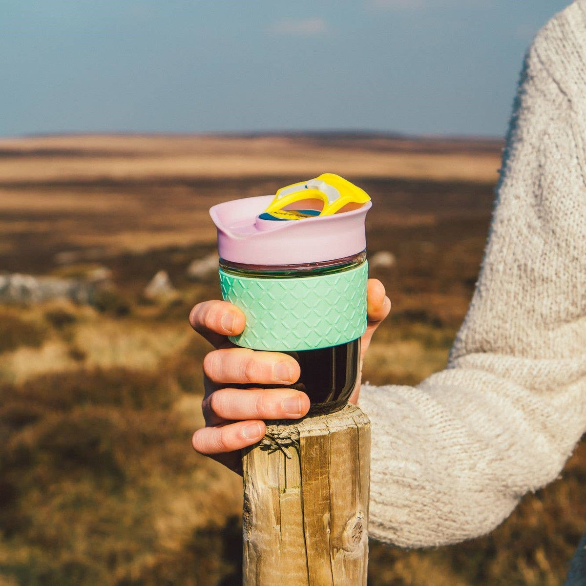 SoleCup Glass Travel Mug - 12oz/340ml - With Tea Infuser