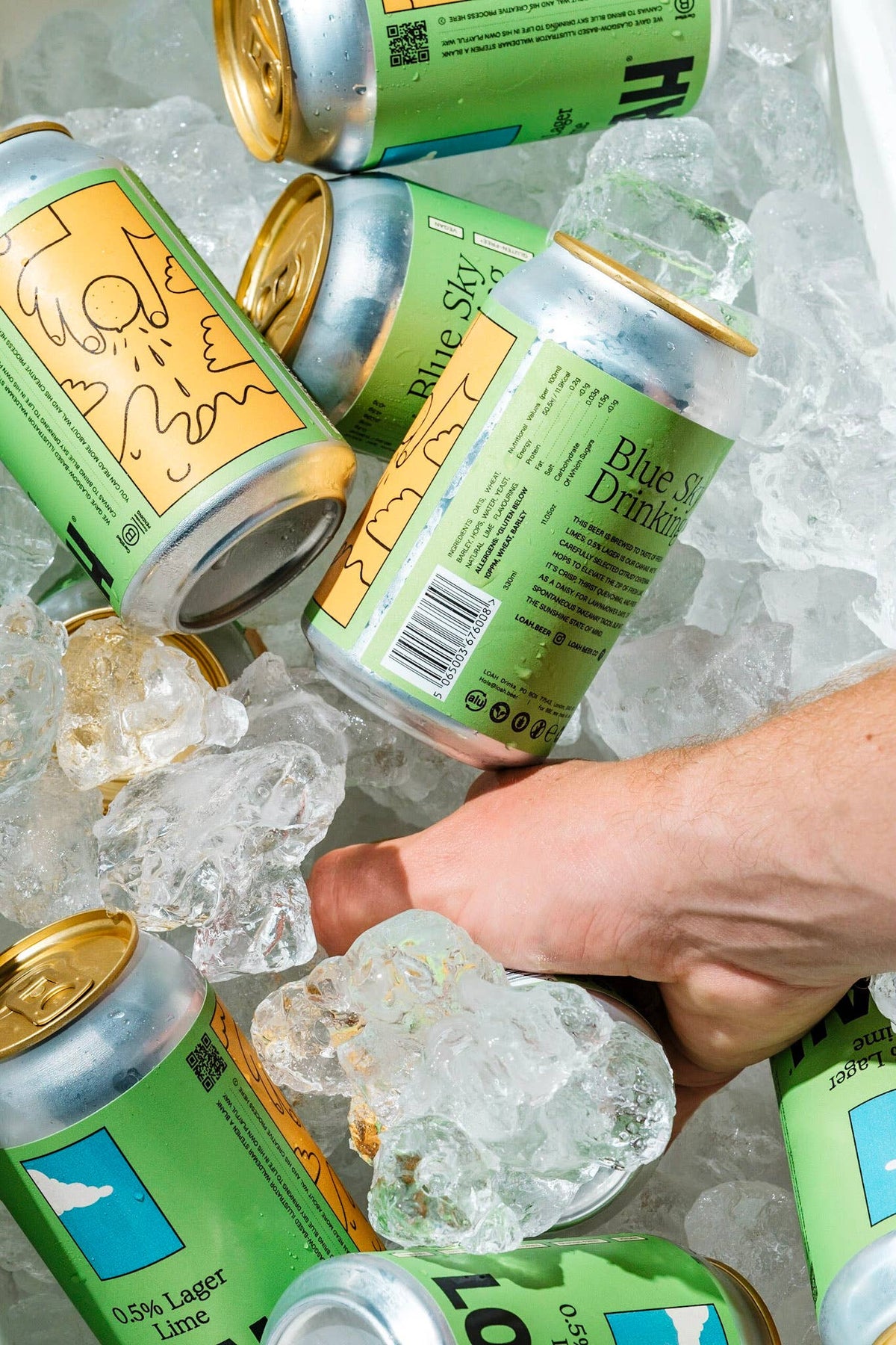 Loah 0.5% lager lime cans