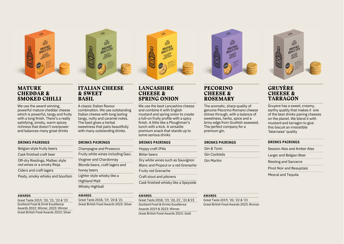 New Flavour - Gruyère Cheese & Tarragon Drinks Biscuits 110g