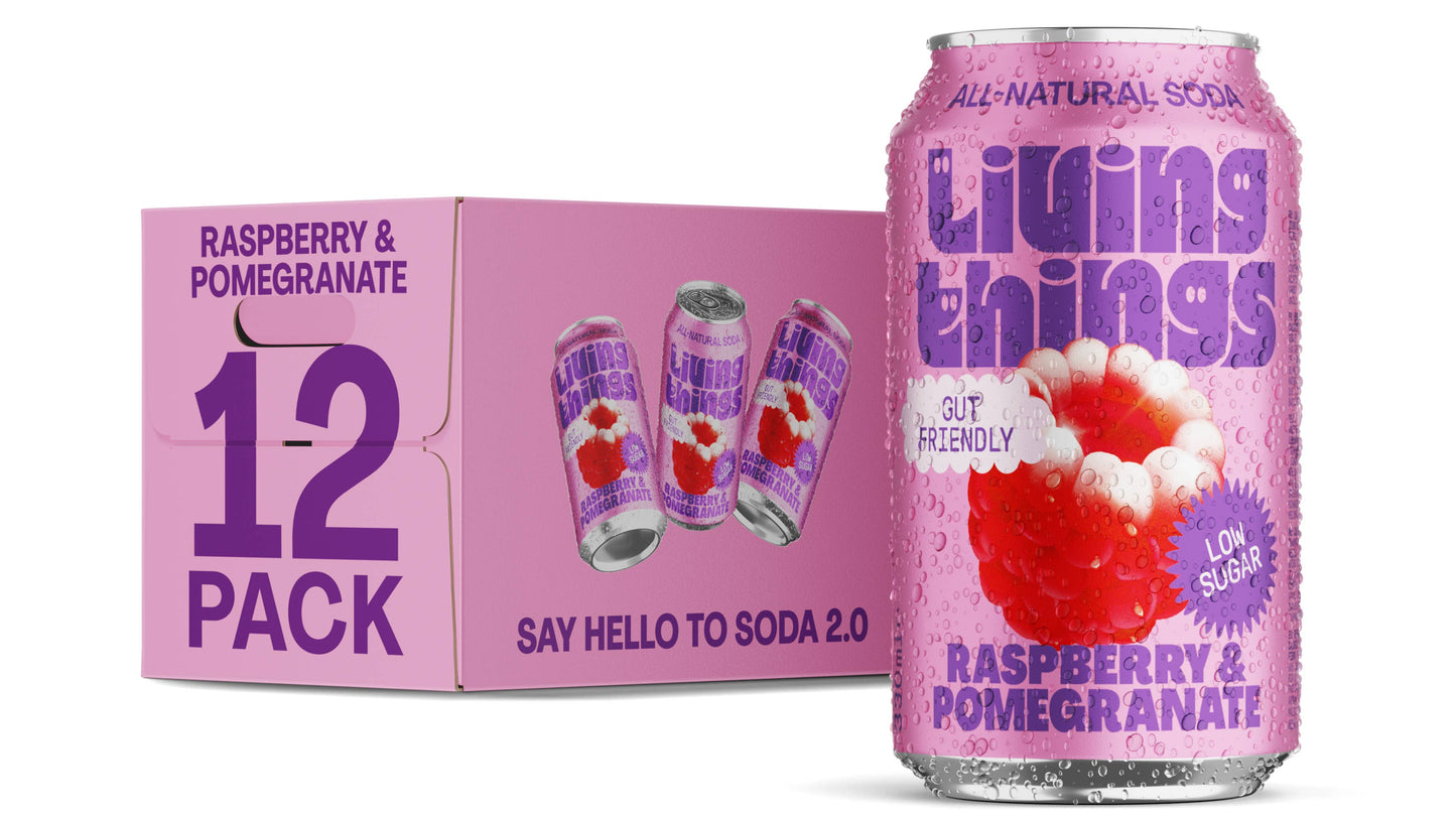 Raspberry & Pomegranate Prebiotic Soda - Living Things