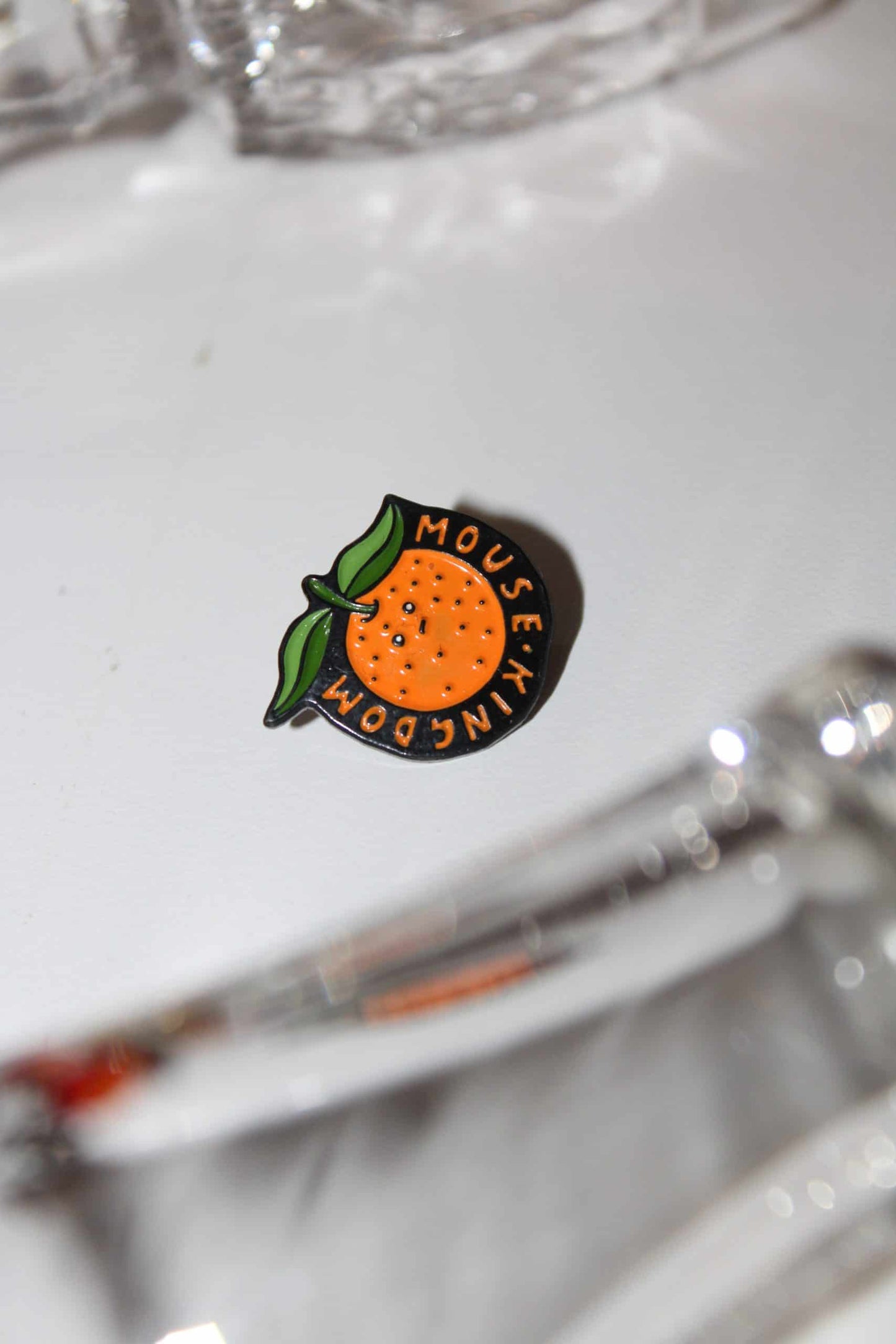 Orange Mouse Kingdom Liqueurs Pin Badge