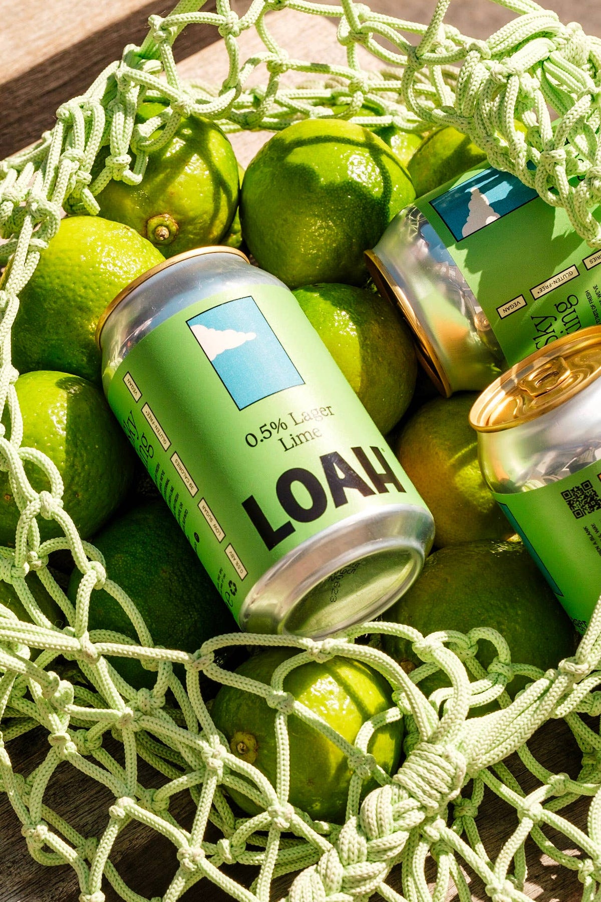 Loah 0.5% lager lime cans