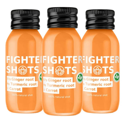Fighter Shots Ginger, Turmeric & Carrot Shot 60ml – Case of 12