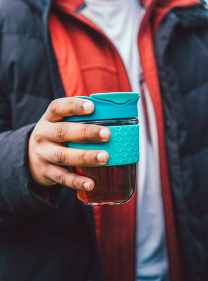 SoleCup Glass Travel Mug - 12oz/340ml - With Tea Infuser
