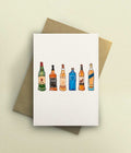 Whisky Bottles Greetings Card