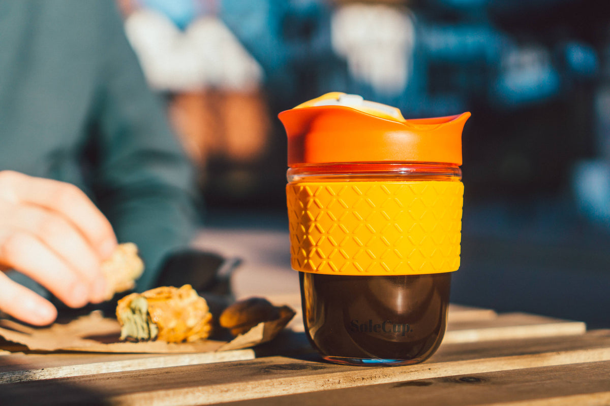 SoleCup Glass Travel Mug - 12oz/340ml - With Tea Infuser
