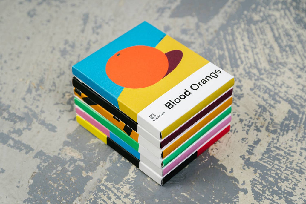 Blood Orange - award winning Organic 70% dark choc bar, 70g