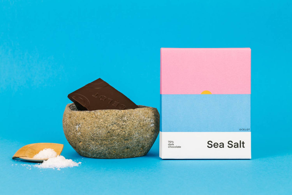 Sea Salt - award winning Organic 70% Dark Chocolate bar, 70g
