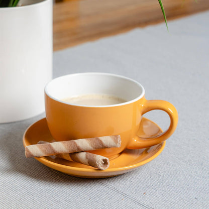 Argon Tableware Coloured Cappuccino Cup - Yellow - 250ml