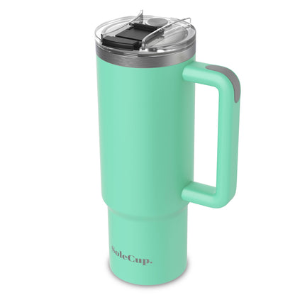 SoleCup XL - 30oz Travel Mug with Handle, Lid and Two Straws