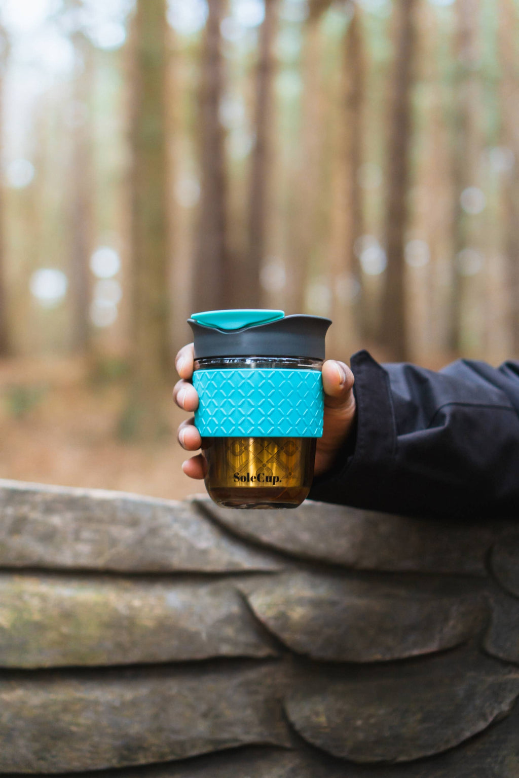 SoleCup Glass Travel Mug - 12oz/340ml - With Tea Infuser