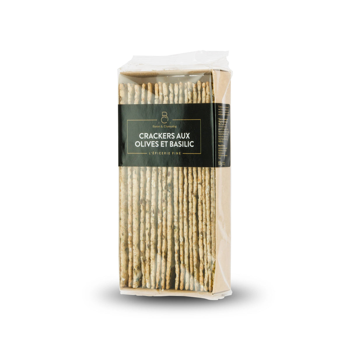 Olive and Basil Crackers - 130 g - (elongated format)