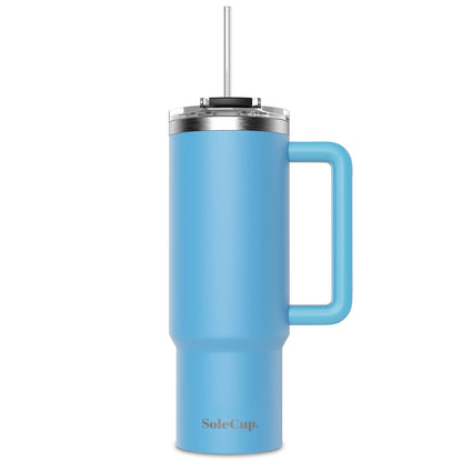 SoleCup XL - 30oz Travel Mug with Handle, Lid and Two Straws